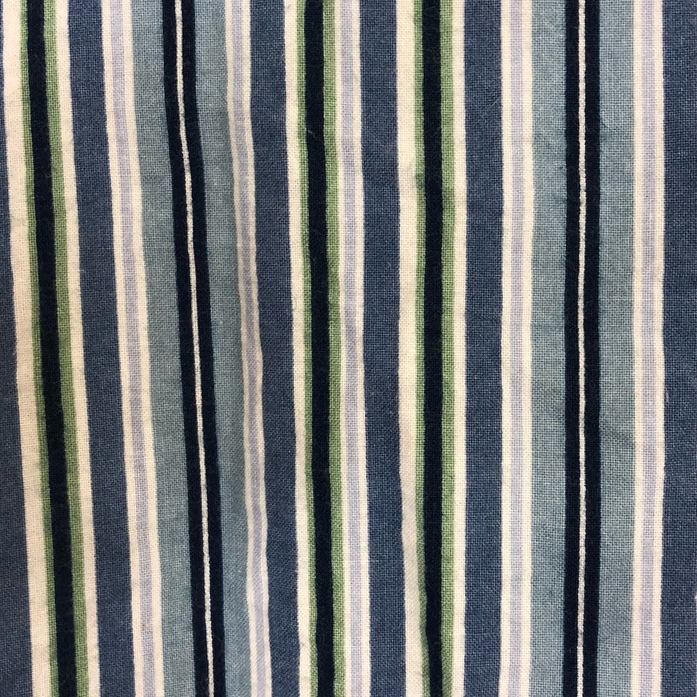 Vintage Striped Short Sleeve Denim Button Down Sz L - Picture 10 of 12